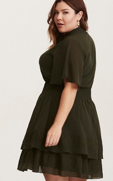 Torrid insider collection smock embr chiffon dress - Picture 2 of 6